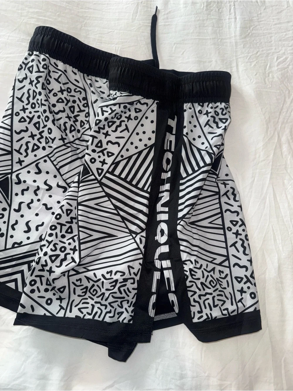 Black & White Graphic Techniques Athletic Shorts
